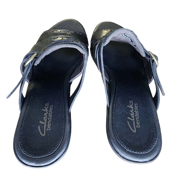 Clarks Bendables Black Open Toe Sandals Size 6.5 - Picture 7 of 11